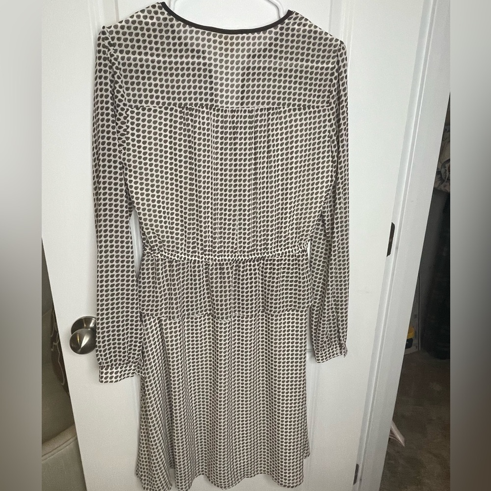 Michael Kors Charlton Smocked Dress ruching tie waist peplum granny core - Picture 6 of 7